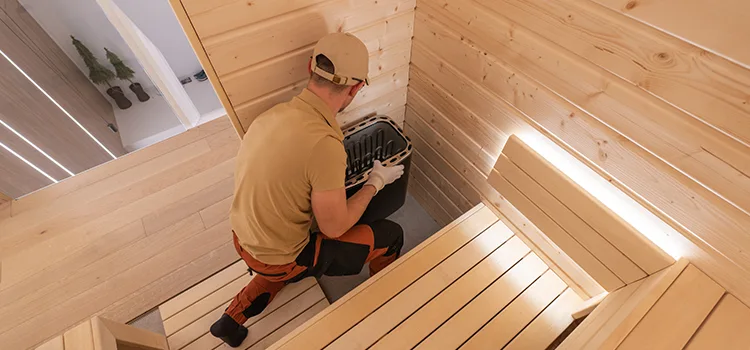 Finnish Sauna Ceiling Installation in Port Colborne, Ontario